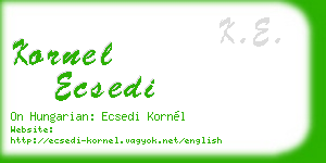 kornel ecsedi business card